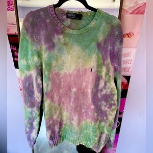 Urban renewal knit tie dye sweater size xxl a Ralph Lauren sweater tie dyed